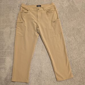RailRiders Cargo Pants Mens Sz 36x30 Brown Tan Outdoor Hiking Stretch Versatech